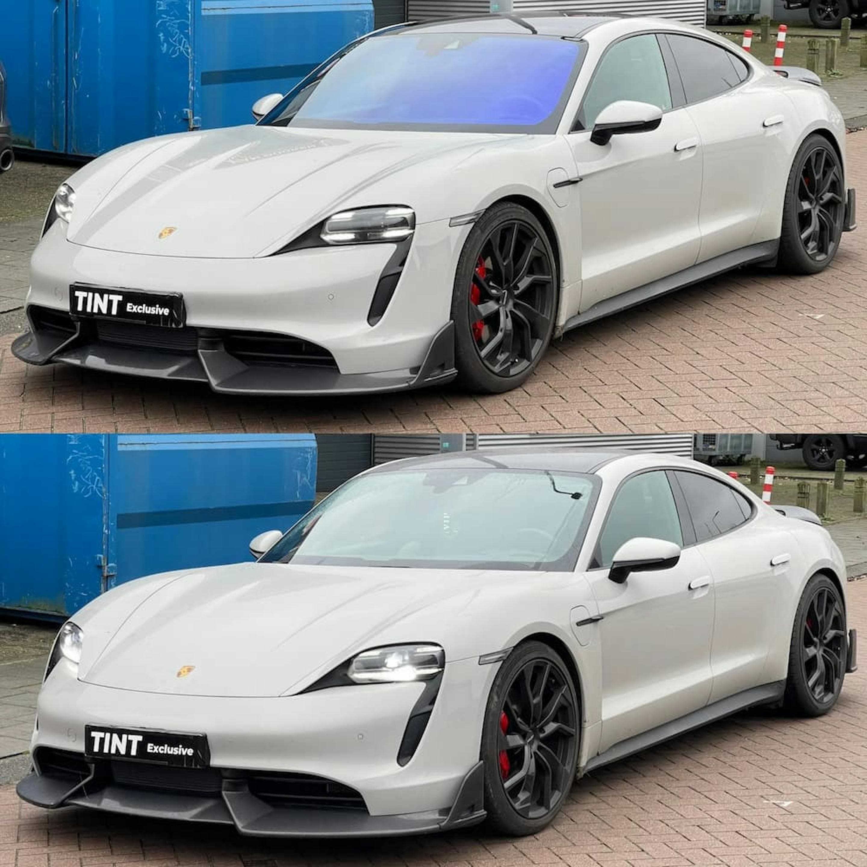 Porsche Taycan met getinte ramen
